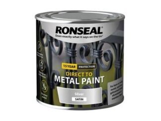 Ronseal Direct to Metal Paint Silver Satin 250ml (5010214894048) RSLDTMSS250 *Restrictions - See Description*