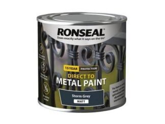Ronseal Direct to Metal Paint Storm Grey Matt 250ml (5010214891924) RSLDTMSTM250