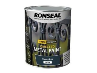 Ronseal Direct to Metal Paint Storm Grey Satin 750ml (5010214892082) RSLDTMSTS750