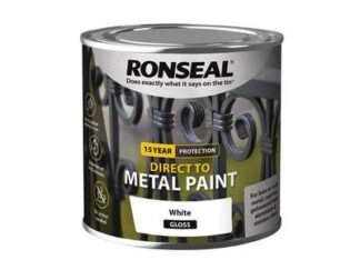 Ronseal Direct to Metal Paint White Gloss 250ml (5010214891825) RSLDTMWG250