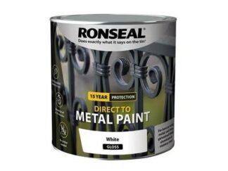 Ronseal Direct to Metal Paint White Gloss 2.5 litre (5010214892150) RSLDTMWG25L