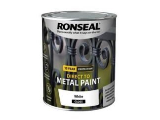 Ronseal Direct to Metal Paint White Gloss 750ml (5010214891986) RSLDTMWG750