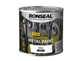 Ronseal Direct to Metal Paint White Matt 250ml (5010214891849) RSLDTMWM250