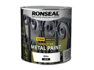 Ronseal Direct to Metal Paint White Satin 2.5 litre (5010214892167) RSLDTMWS25L