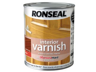 Ronseal Interior Varnish Quick Dry Gloss Medium Oak 250ml (5010214868421) RSLINGMO250 *Restrictions - See Description*