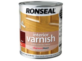 Ronseal Interior Varnish Quick Dry Gloss Teak 750ml (5010214868513) RSLINGTE750 *Restrictions - See Description*