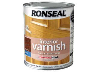 Ronseal Interior Varnish Quick Dry Satin Dark Oak 250ml (5010214868261) RSLIVSDO250 *Restrictions - See Description*