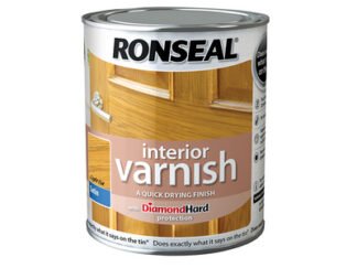 Ronseal Interior Varnish Quick Dry Satin Light Oak 250ml (5010214868216) RSLIVSLO250 *Restrictions - See Description*