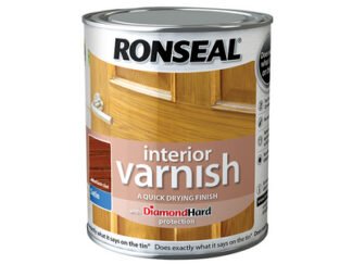Ronseal Interior Varnish Quick Dry Satin Medium Oak 250ml (5010214868247) RSLIVSMO250 *Restrictions - See Description*