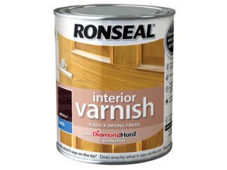 Ronseal Interior Varnish Quick Dry Satin Walnut 250ml (5010214868292) RSLIVSWN250 *Restrictions - See Description*