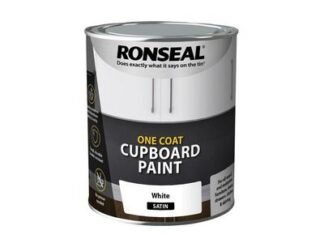 Ronseal One Coat Cupboard Paint White Satin 750ml (5010214874897) RSLOCCWS750