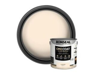 Ronseal One Coat Everywhere Interior Paint Almond Matt 2.5 litre (5056402400448) RSLOCEAM25L *Restrictions - See Description*