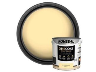Ronseal One Coat Everywhere Interior Paint Buttercream Matt 2.5 litre (5056402400615) RSLOCEBM25L *Restrictions - See Description*