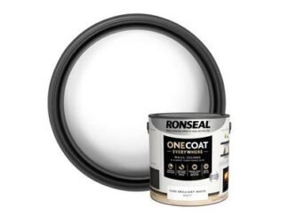 Ronseal One Coat Everywhere Interior Paint Pure Brilliant White Matt 2.5 litre (5056402400646) RSLOCEBWM25L *Restrictions - See Description*
