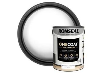 Ronseal One Coat Everywhere Interior Paint Pure Brilliant White Matt 5 litre (5056402400714) RSLOCEBWM5L *Restrictions - See Description*