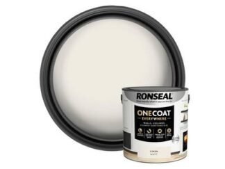 Ronseal One Coat Everywhere Interior Paint Linen Matt 2.5 litre (5056402400486) RSLOCELM25L *Restrictions - See Description*