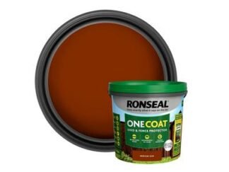 Ronseal One Coat Shed & Fence Protection Medium Oak 5 litre (5056402401476) RSLOCFLMO5LN *Restrictions - See Description*