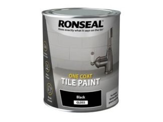 Ronseal One Coat Tile Paint Black Gloss 750ml (5010214876747) RSLOCTPBG750