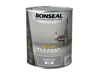 Ronseal One Coat Tile Paint Granite Grey Satin 750ml (5010214876853) RSLOCTPGS750 *Restrictions - See Description*