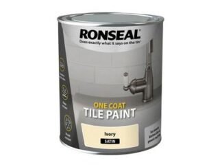 Ronseal One Coat Tile Paint Ivory Satin 750ml (5010214893751) RSLOCTPIS750 *Restrictions - See Description*