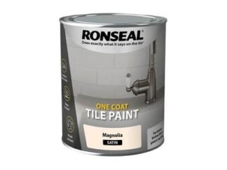 Ronseal One Coat Tile Paint Magnolia Satin 750ml (5010214893782) RSLOCTPMS750
