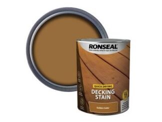 Ronseal Quick Drying Decking Stain Golden Cedar 5 litre (5010214890811) RSLQDDSGC5L *Restrictions - See Description*