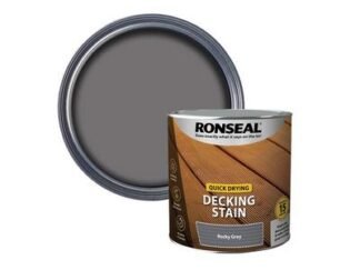 Ronseal Quick Drying Decking Stain Rocky Grey 2.5 litre (5010214890781) RSLQDDSRG25L *Restrictions - See Description*