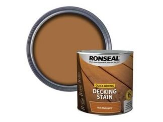 Ronseal Quick Drying Decking Stain Rich Mahogany 2.5 litre (5010214890767) RSLQDDSRM25L *Restrictions - See Description*