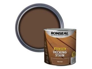 Ronseal Quick Drying Decking Stain Rich Teak 2.5 litre (5010214890804) RSLQDDSRT25L *Restrictions - See Description*