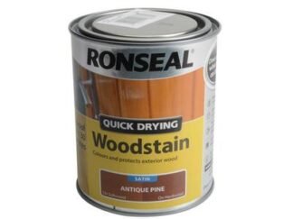 Ronseal Quick Drying Woodstain Satin Antique Pine 750ml (5010214587360) RSLQDWSAP750 *Restrictions - See Description*