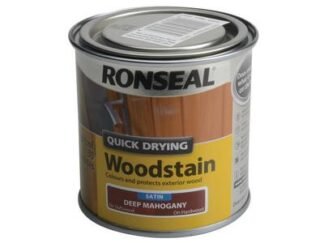 Ronseal Quick Drying Woodstain Satin Deep Mahogany 250ml (5010214806089) RSLQDWSDM250 *Restrictions - See Description*
