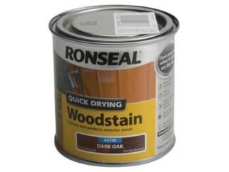 Ronseal Quick Drying Woodstain Satin Dark Oak 250ml (5010214594788) RSLQDWSDO250 *Restrictions - See Description*