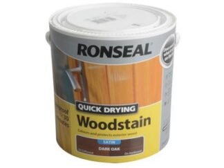 Ronseal Quick Drying Woodstain Satin Dark Oak 2.5 litre (5010214587414) RSLQDWSDO25L *Restrictions - See Description*