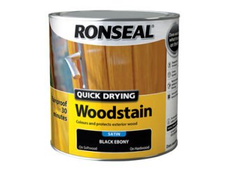 Ronseal Quick Drying Woodstain Satin Ebony 2.5 litre (5010214869534) RSLQDWSE25L
