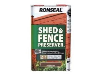 Ronseal Shed & Fence Preserver Dark Brown 5 litre (5010214876501) RSLSFDB5L