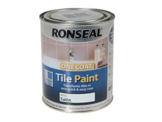 Ronseal One Coat Tile Paint White Satin 750ml (5010214850440) RSLTPWS750