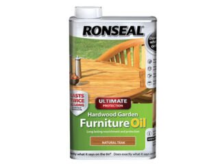 Ronseal Ultimate Protection Hardwood Garden Furniture Oil Natural Teak 1 litre (5010214873586) RSLUHWGFOT1L