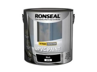 Ronseal uPVC Paint Black Satin 2.5 litre (5010214893959) RSLUPVCBS25L *Restrictions - See Description*