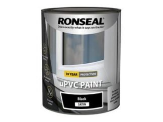 Ronseal uPVC Paint Black Satin 750ml (5010214893935) RSLUPVCBS750 *Restrictions - See Description*