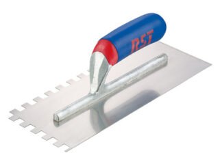 R.S.T. Notched Trowel Square 6mm² Soft Touch Handle 11 x 4.1/2in (5013693003901) RST8002ST