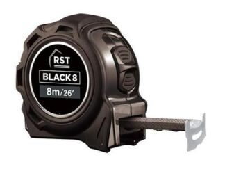 R.S.T. Black Tape Measure 8m/26ft (Width 25mm) (5013693100075) RSTRSTBLACK8