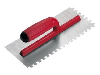 RUBI Tiling Tools PRO Steel Notched Trowel 11 x 4in x 5/16in Notch (8413797259056) RUB25905