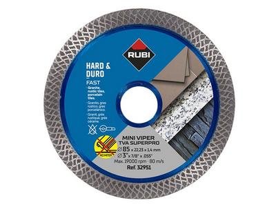 RUBI Tiling Tools TVA 85 SUPERPRO Mini Turbo Viper Diamond Blade 85mm (8413797329513) RUB32951