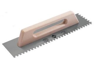 RUBI Tiling Tools Notched Steel Trowel Wooden Handle 19in (8413797759624) RUB75962