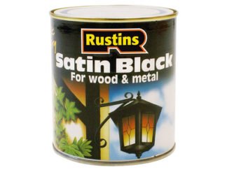 Rustins Satin Black Paint Quick Drying 250ml (5015332030019) RUSBS250