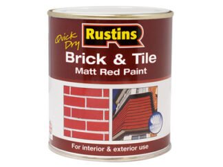 Rustins Quick Dry Brick & Tile Paint Matt Red 500ml (5015332001361) RUSBTPMR500Q *Restrictions - See Description*