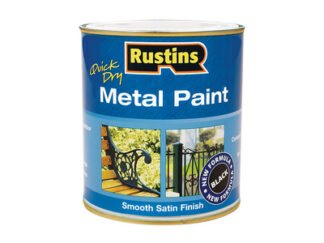 Rustins Quick Dry Metal Paint Smooth Satin Black 500ml (5015332533077) RUSMPSSBL500