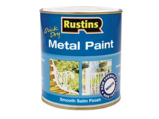 Rustins Quick Dry Metal Paint Smooth Satin White 500ml (5015332533299) RUSMPSSWH500