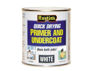 Rustins Quick Dry Primer & Undercoat White 1 litre (5015332590032) RUSQDWPUC1L