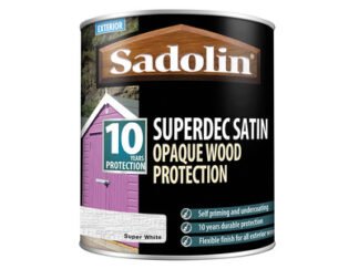 Sadolin Superdec Opaque Wood Protection Super White Satin 1 litre (5721143137334) SAD5028825